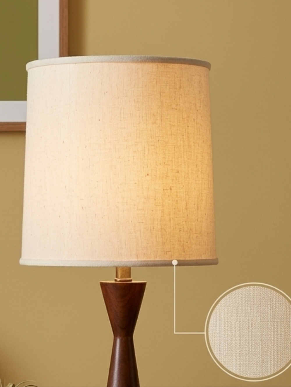 Mid-Century Modern Textured Drum Lampshade - Vintage 12"